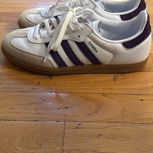 adidas Samba White and Purple Sneakers